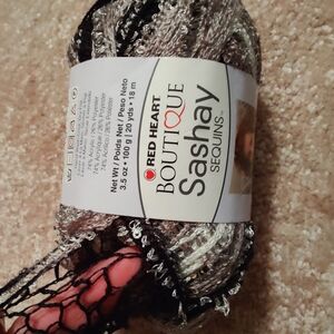 New Red Heart Boutique Sashay Sequins Yarn, Color Panda